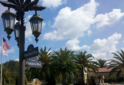 palmer ranch parkways and prestancia blvd road signs on lampost