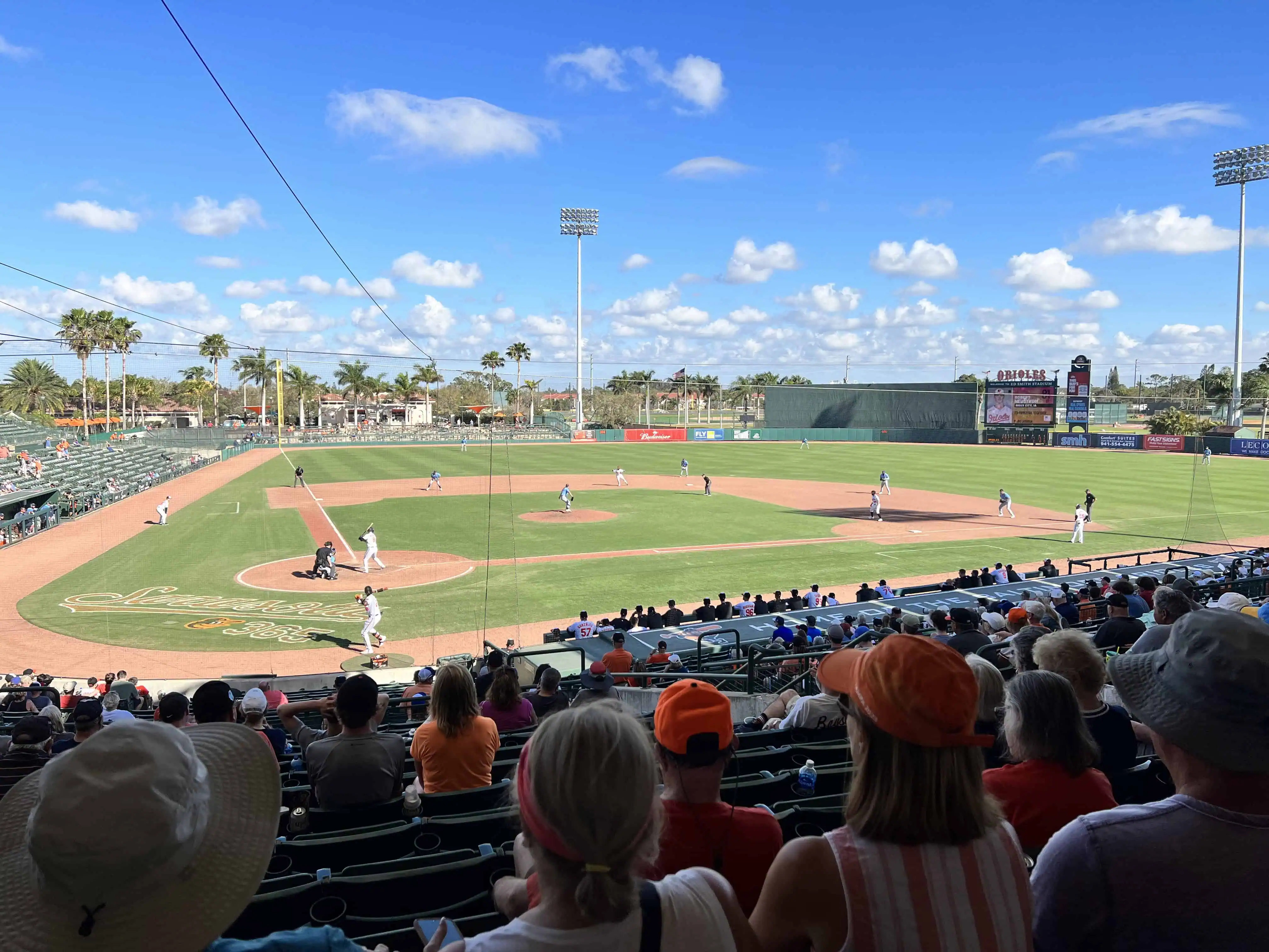 Ed Smith Stadium Field View from Behind Home Plate in Sarasota, Fl